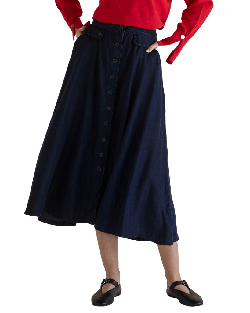 Lola Lyocell Skirt - Dark Vintage Blue Skirts Betty Basics 6