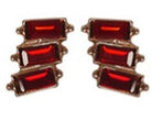 Trio Stack Crystal Earrings Rose Siam Earrings Fabienne