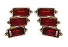 Trio Stack Crystal Earrings Gold Siam Earrings Fabienne