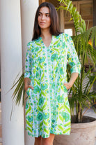 Huckley Dress Maruka Lime Dresses Peacock Feather