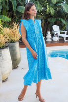 Marcia Dress Doozy Blue Dresses Peacock Feather