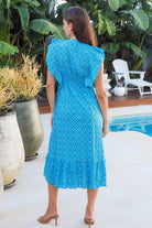 Marcia Dress Doozy Blue Dresses Peacock Feather
