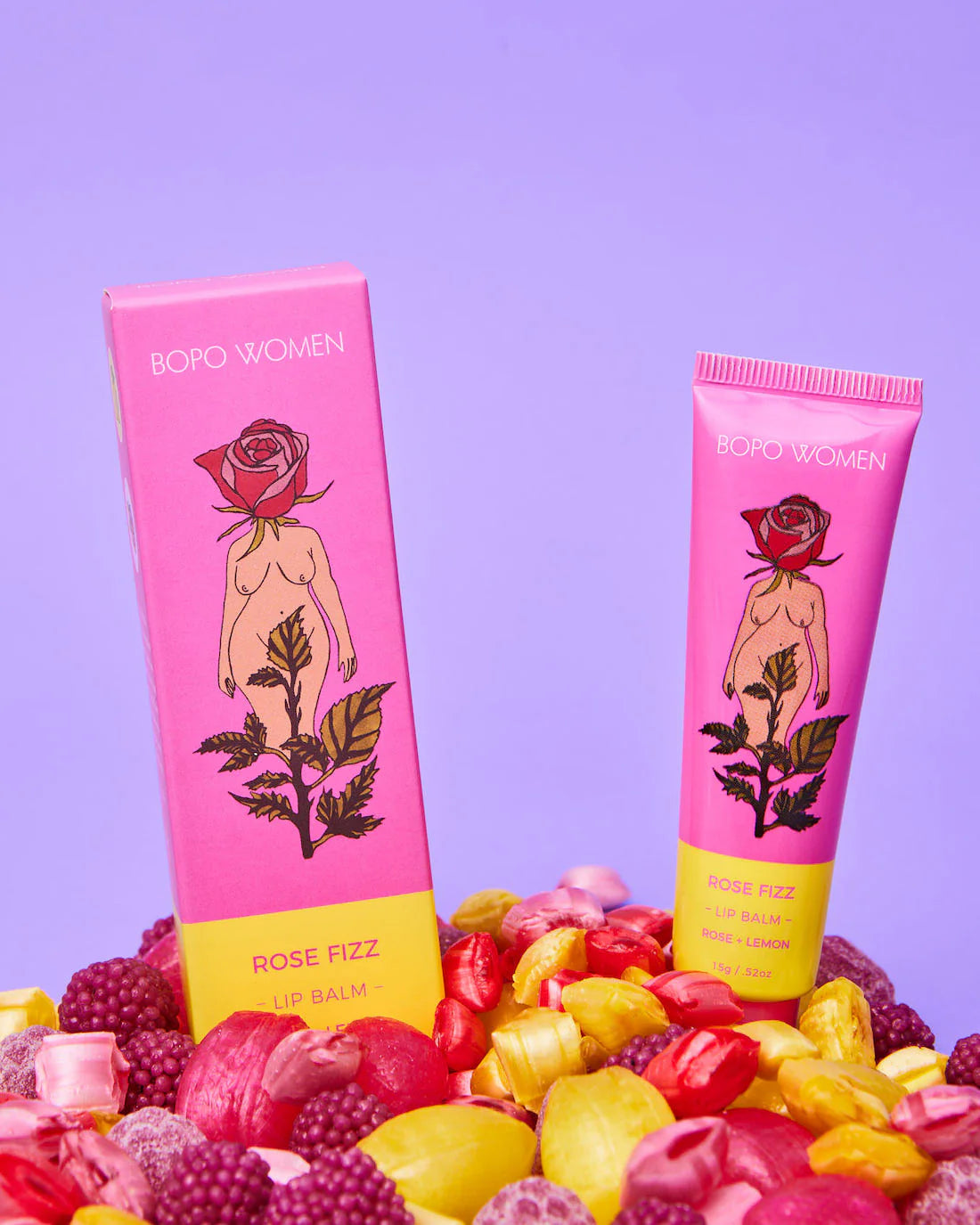 Rose Fizz Lip Balm Body Bopo Women