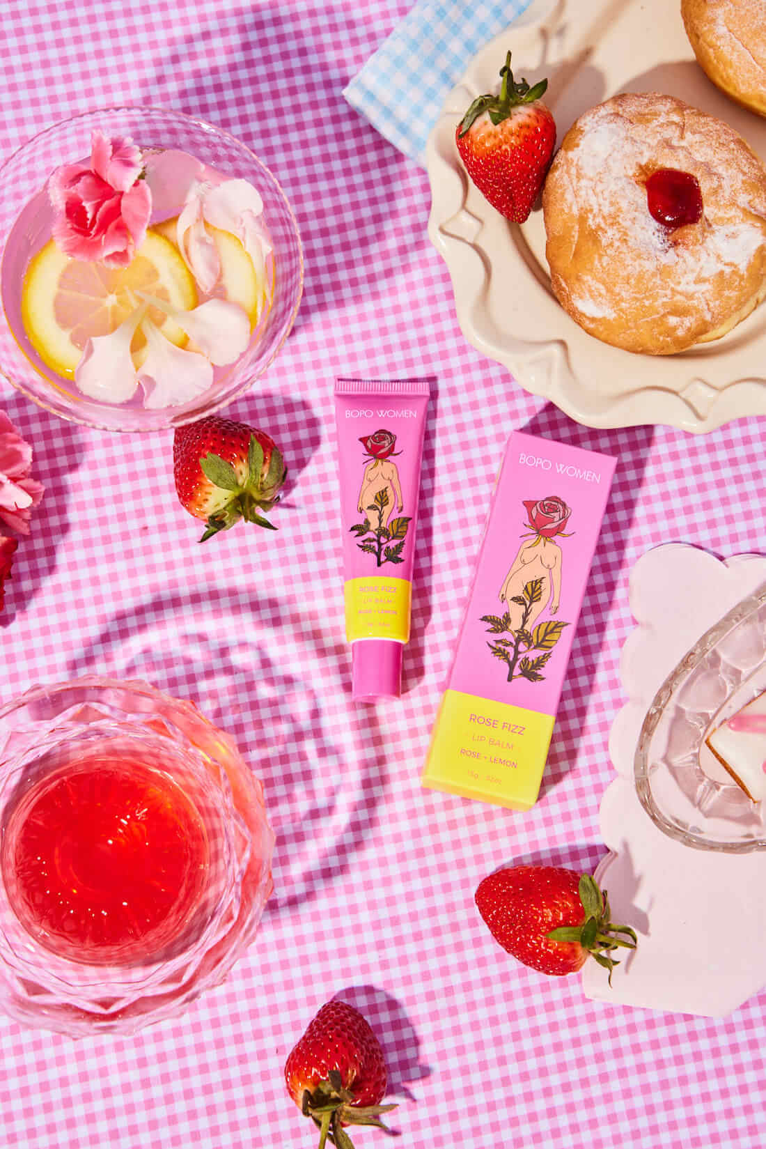 Rose Fizz Lip Balm Body Bopo Women