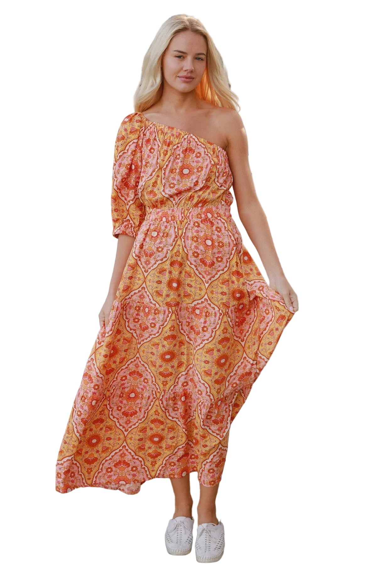 Luisa-Yellow One Shoulder Maxi Dress Dresses DreamCatcher S (8)