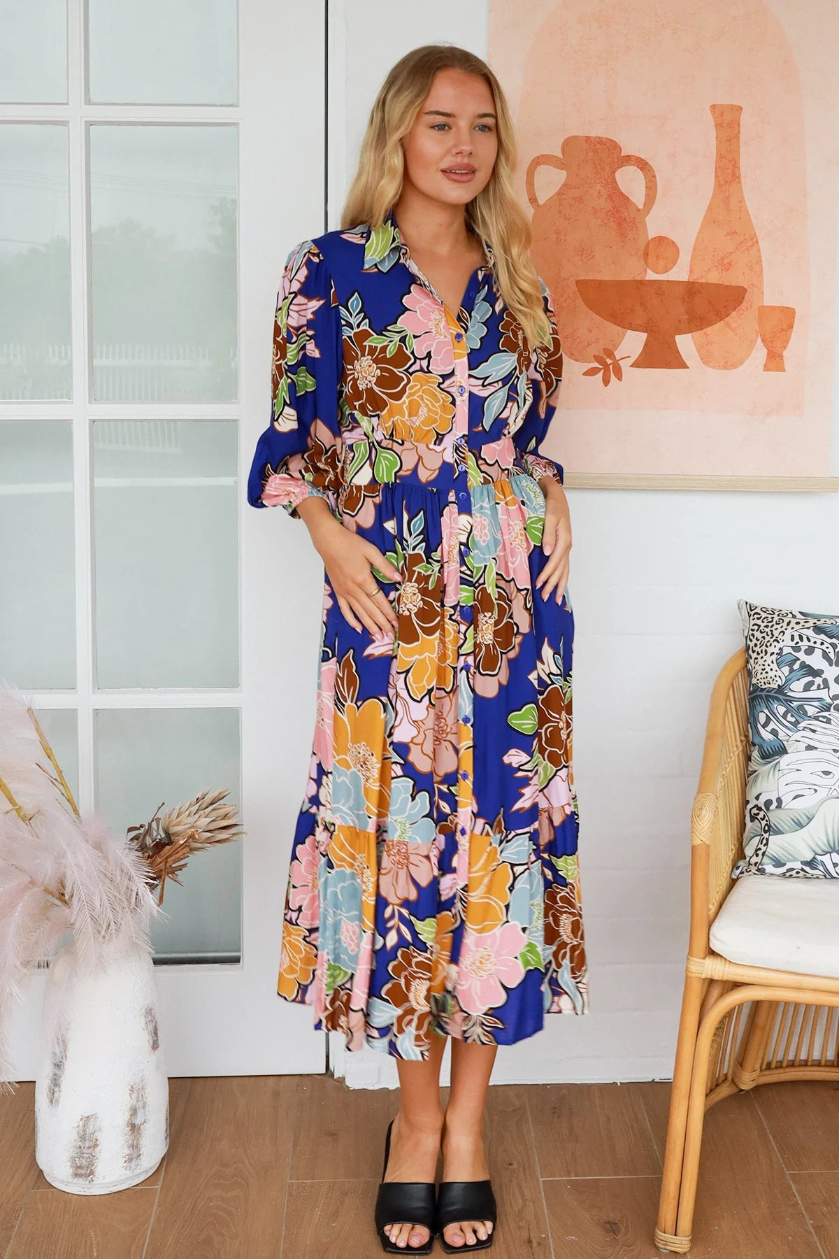 Adalee 3/4 Sleeves Midi Dress Dresses DreamCatcher