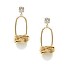 Stone Ball Drop Crystal Earrings White Earrings Sun Accessories