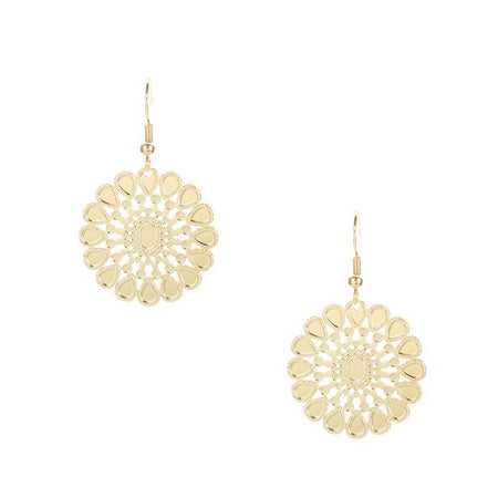 Cutout Floral Shp Earrings Gold Earrings Sun Accessories