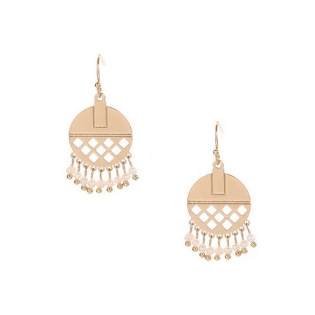 Ball Fringe Cutout Disc Earrings Earrings Sun Accessories