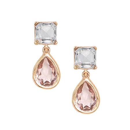 2 Tone TDrop Crystal Earrings Earrings Sun Accessories