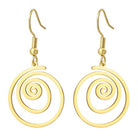 Swirl Disc Drop Earrings Gold Earrings Sun Accessories