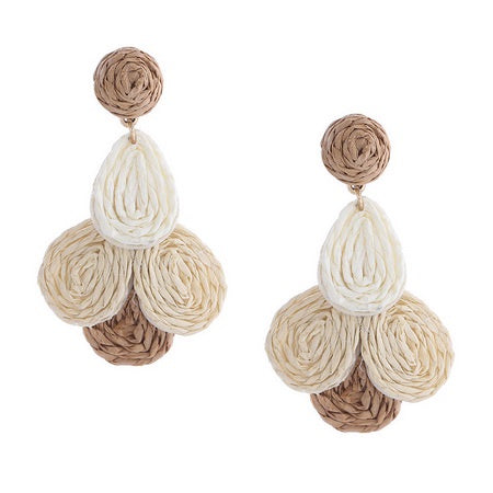 Tiered Rattan Tear Drop Earrings Earrings Sun Accessories