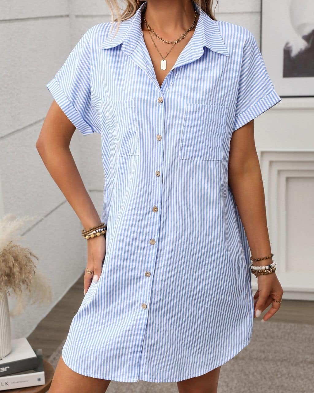 Shirt Dress Striped Blue Dresses Mutig