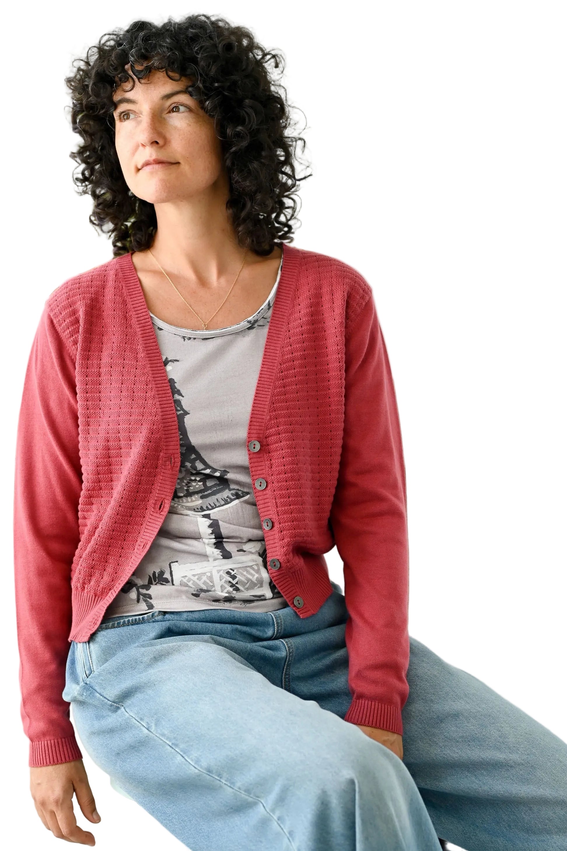 Marin Cardigan Earth Red Tops Lazybones XS/S