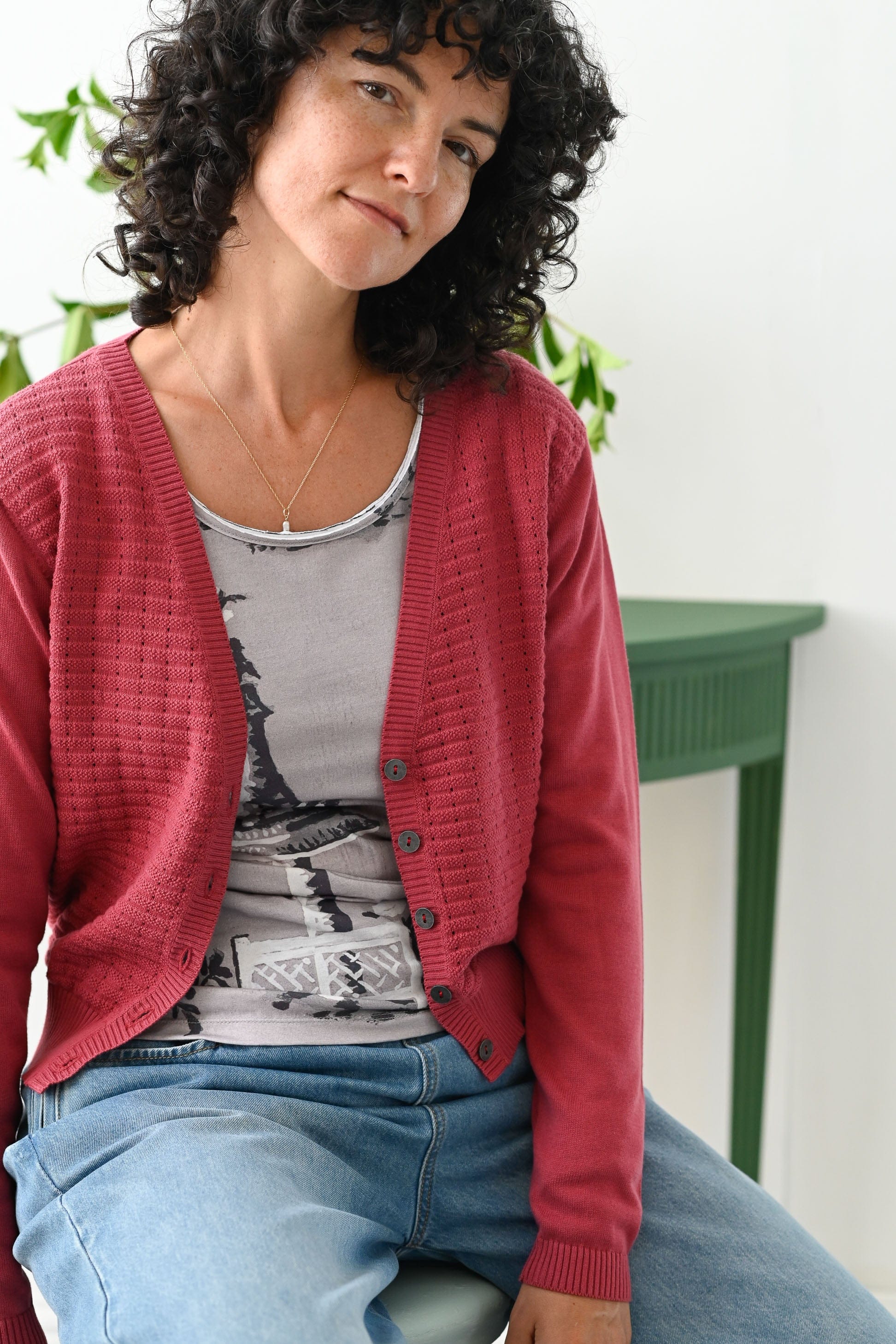 Marin Cardigan Earth Red Tops Lazybones