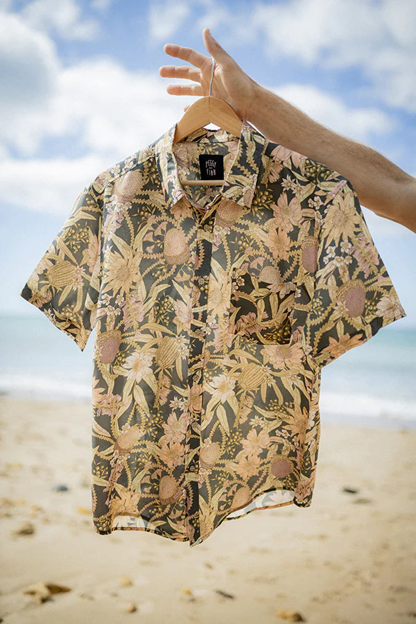 Men's Byron Banksia Short Sleeve Shirt Mens Tops Peggy and Finn