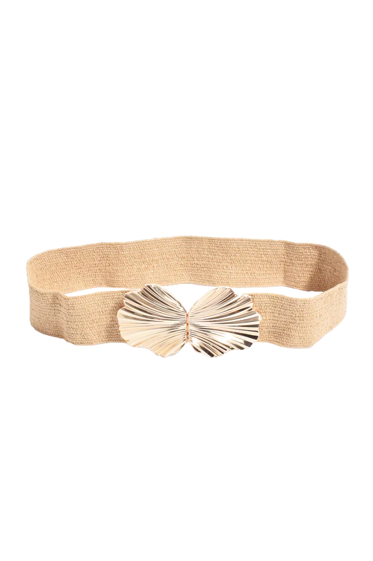 Metal Fan Front Buckle Belt Camel Belts Adorne