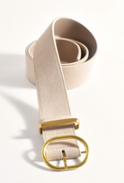 Metal Oval Buckle Suede Belt Stone - Global Free Style