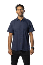 Panama Weave Midnight Blue Mens Shirt Mens Tops Skumi S