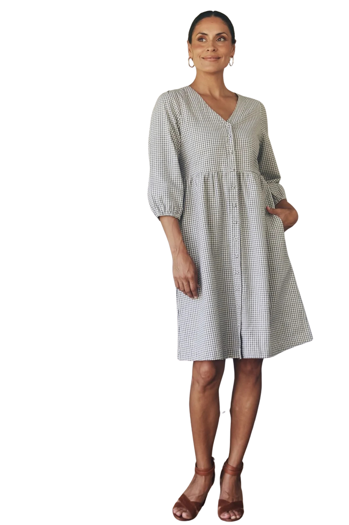 Mila Dress White Check Dresses MahaShe XS(6)
