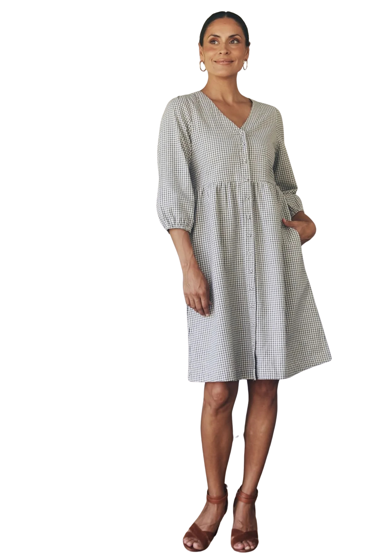 Mila Dress White Check Dresses MahaShe XS(6)