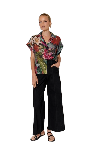 Miley Floral Short Sleeve Shirt Tops Adorne 8  