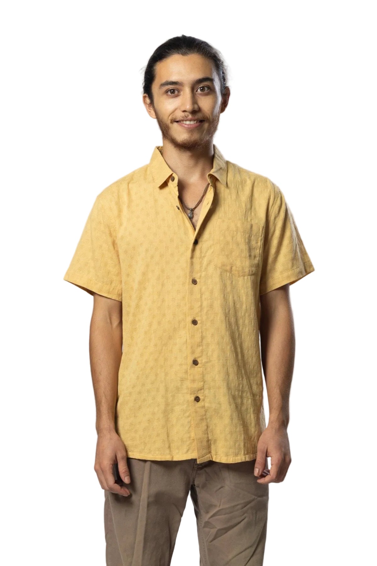 Panama Weave Mimosa Mens Shirt Mens Tops Skumi