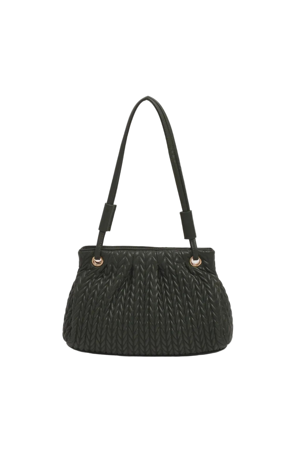 Mina Textured Gathered Handbag Khaki Bags and Purses Adorne
