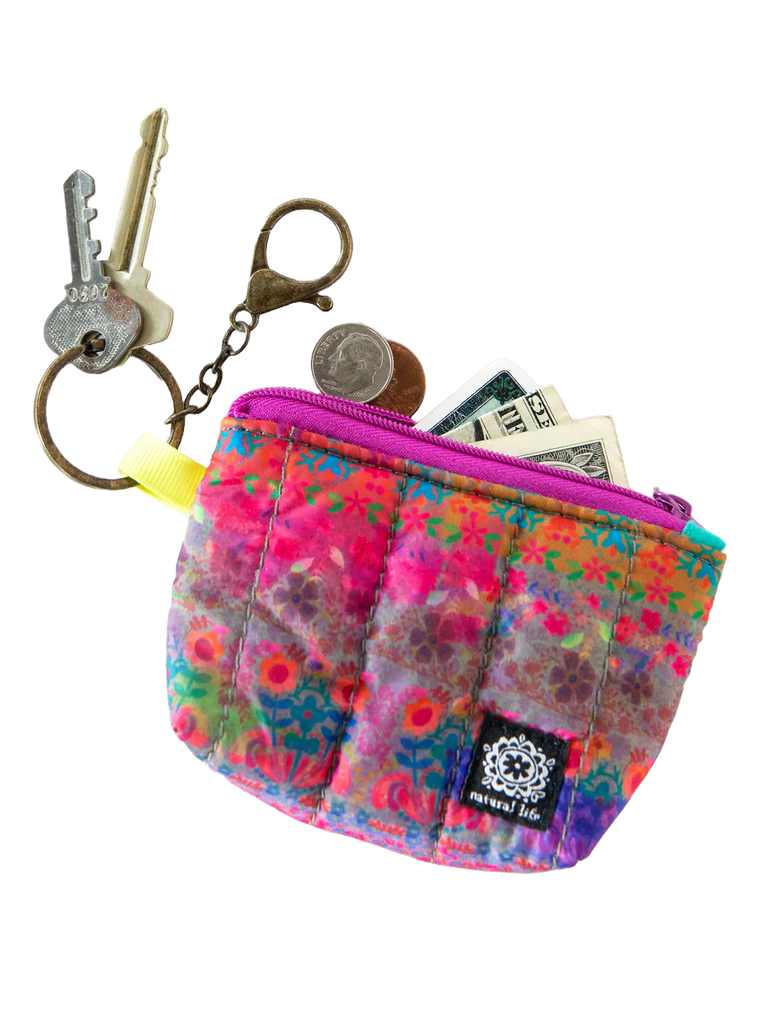 Puffy Mini Coin Purse Key Clip Rainbow Gifts and Accessories Natural Life   