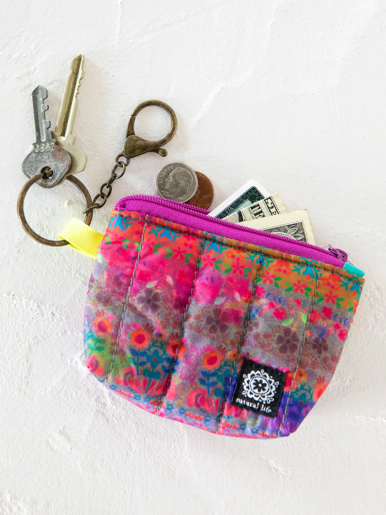 Puffy Mini Coin Purse Key Clip Rainbow Gifts and Accessories Natural Life   