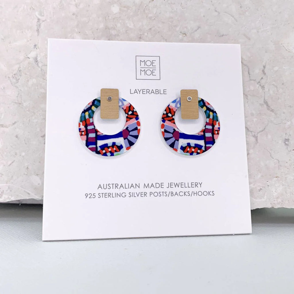 Miss Moresby Ballyhoo Layered Small Retro Stud Earrings - Global Free Style