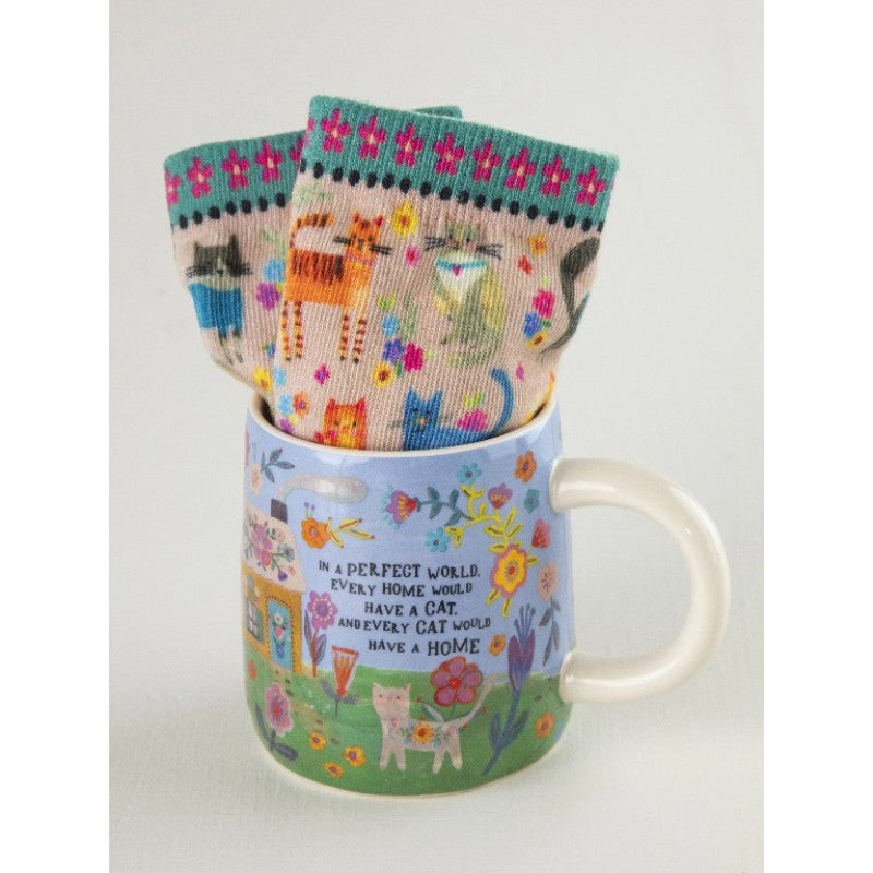 Mug & Socks Set Every Cat Has A Home Socks Natural Life