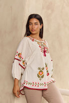 Bahamas Top Acacia Embroidery Tops Naudic