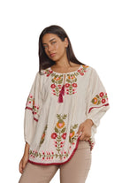 Bahamas Top Acacia Embroidery Tops Naudic XS