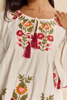 Bahamas Top Acacia Embroidery Tops Naudic