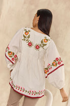 Bahamas Top Acacia Embroidery Tops Naudic