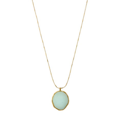Stone Disc Pendant Necklace Light Blue Necklaces Sun Accessories