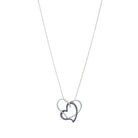 Dual Heart Pendant Necklce Sky Blue Necklaces Sun Accessories