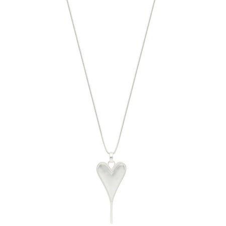 Heart Pendant Long Necklace Silver Necklaces Sun Accessories