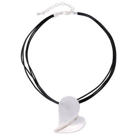 Heart Pendant Cord Necklace Silver Necklaces Sun Accessories