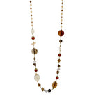 Agate Shell Glass Beaded Necklace Brown Necklaces Sun Accessories