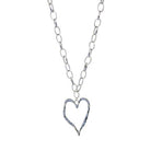 Curved Heart Pendant Necklace Silver Necklaces Sun Accessories