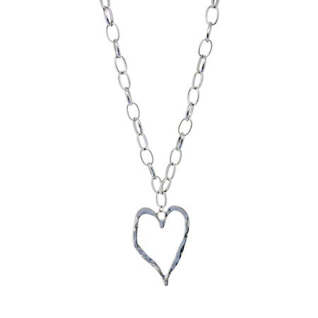Curved Heart Pendant Necklace Silver Necklaces Sun Accessories