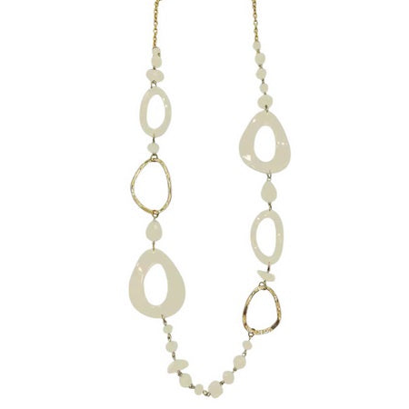 Resin Metal Beaded Necklace White Necklaces Sun Accessories