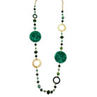 Resin Metal Beaded Necklace Green Necklaces Sun Accessories