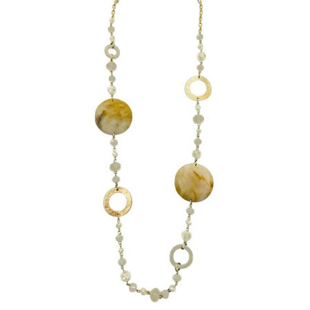 Resin Metal Beaded Necklaces White Necklaces Sun Accessories