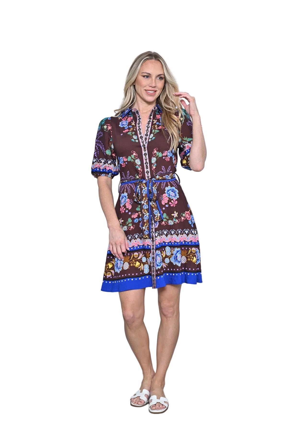 Linen Blend Shirt Dress Chocolate Dresses New u Collection 8