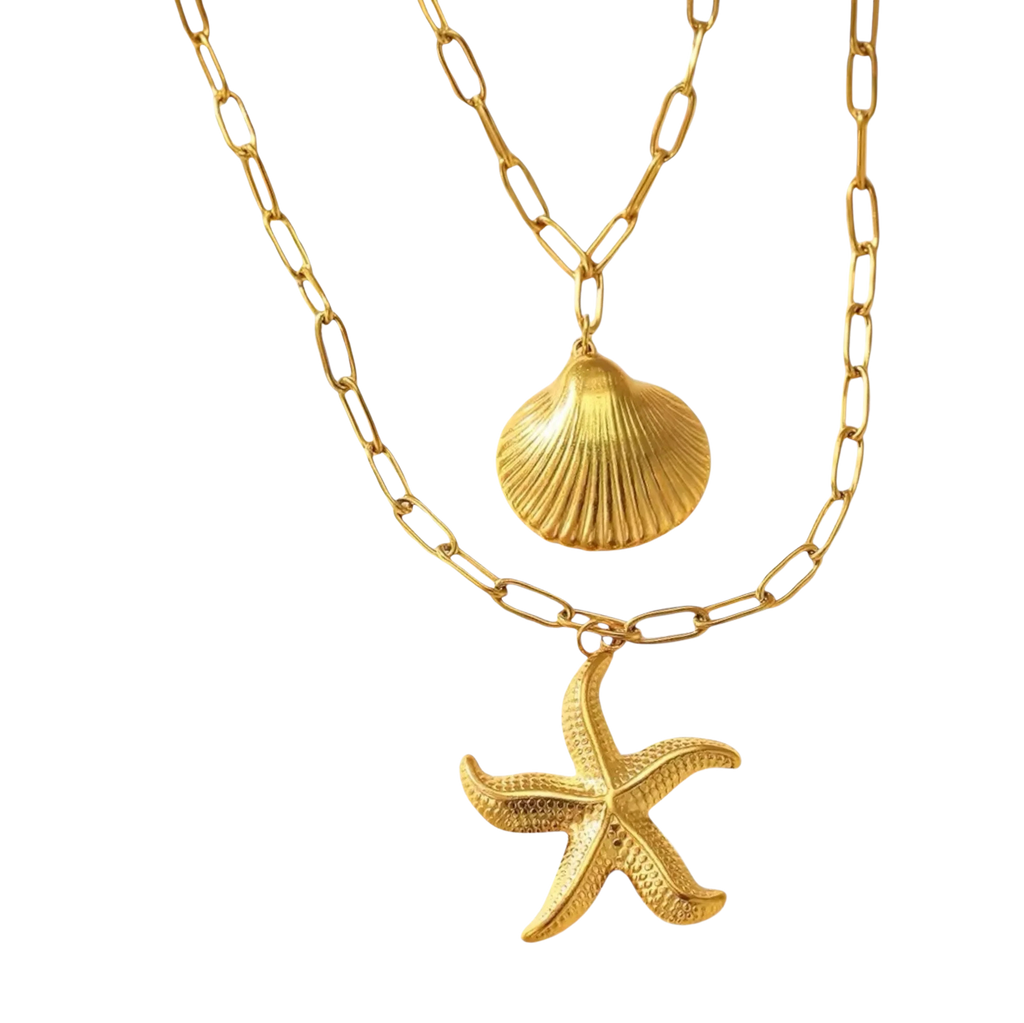 Nadia Double Shell Necklace Necklaces Denvi