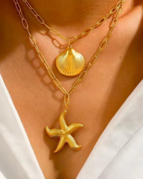 Nadia Double Shell Necklace Necklaces Denvi