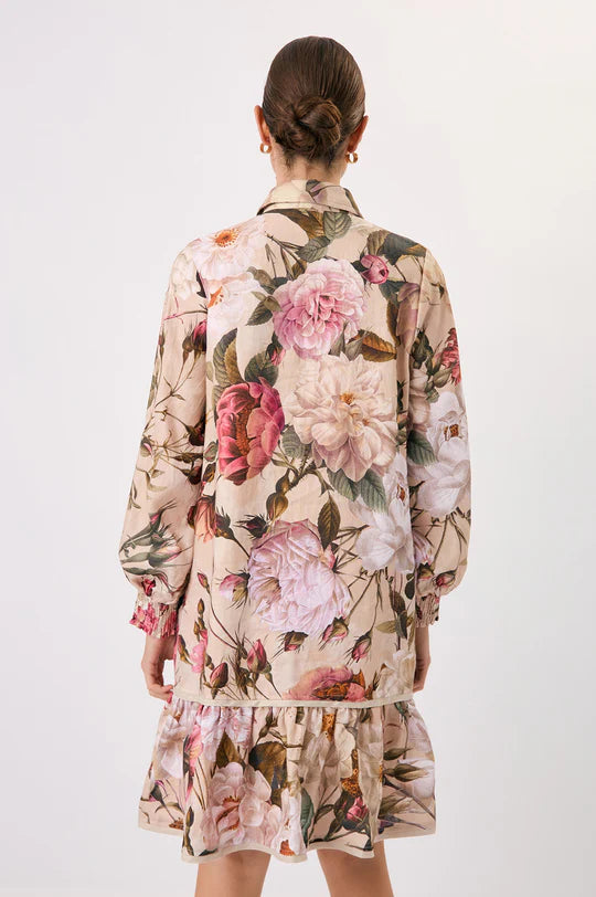 Nathalia Linen Floral Dress Print Dresses Adorne